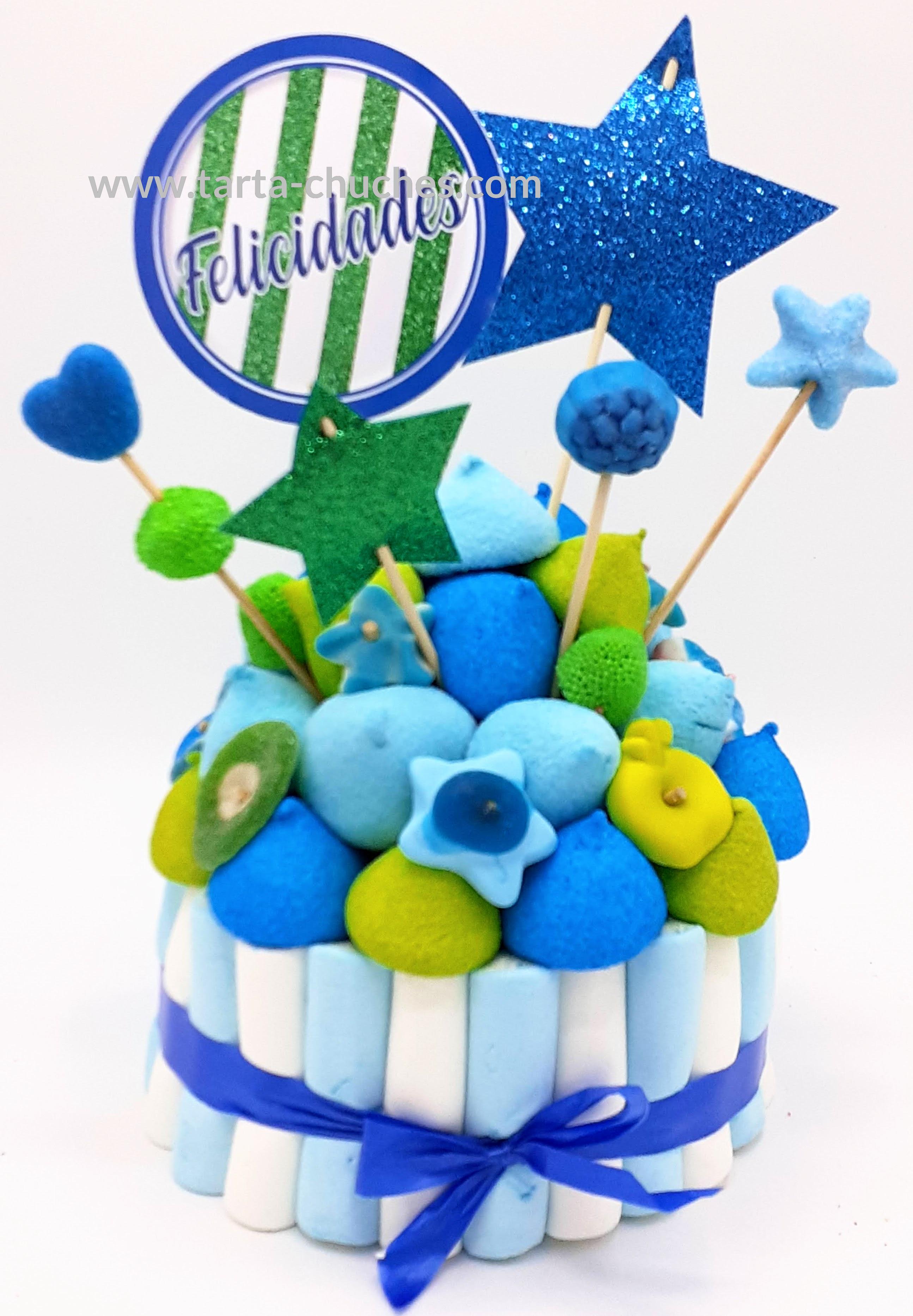 Tarta Chuches Pequeña Estrellas Azul-Verde