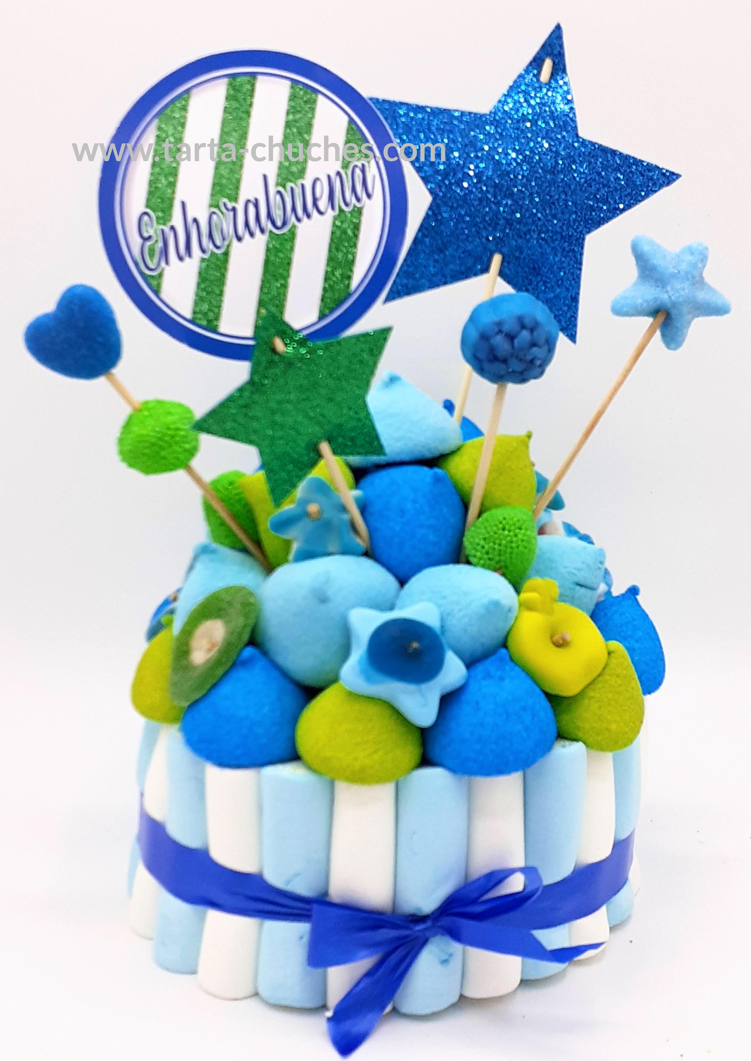 Tarta Chuches Pequeña Estrellas Azul-Verde