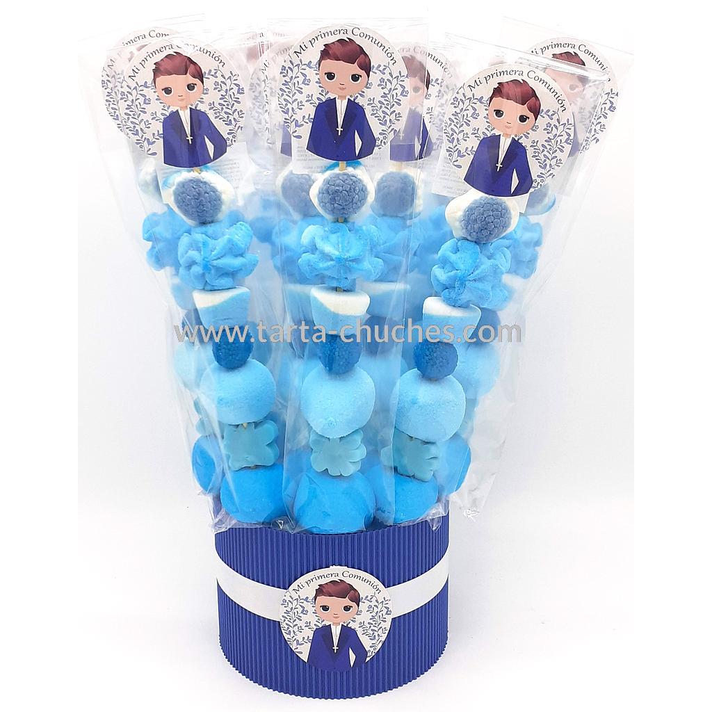 Cubo 30 Brochetas Chuches Comunion Niño Hojas