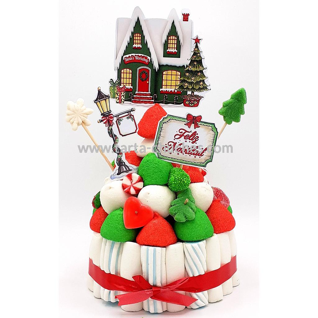 Tarta Chuches Pequeña Navidad Casita