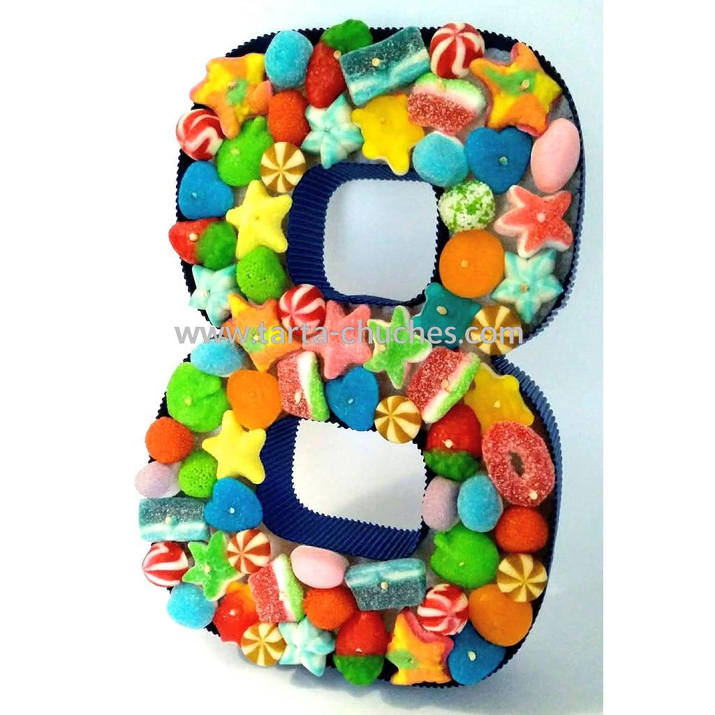 Numero con Chuches "8" años Multicolor