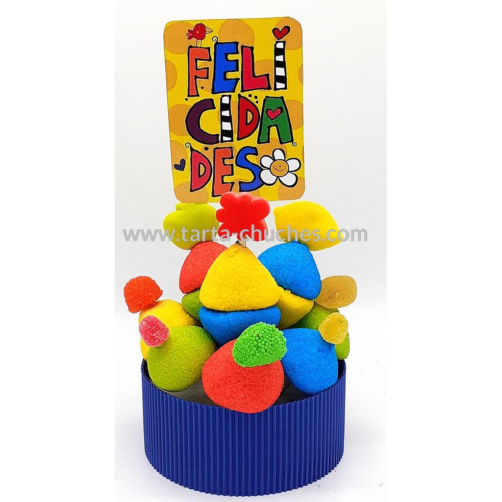 Tarta Chuches Mini Alta &quot;Felicidades&quot; Multicolor