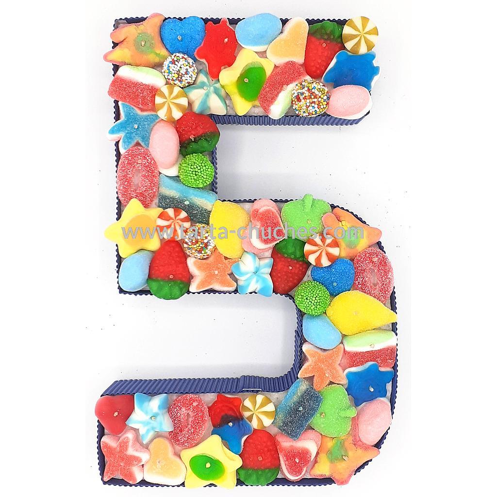 Numero con Chuches "5" años Multicolor