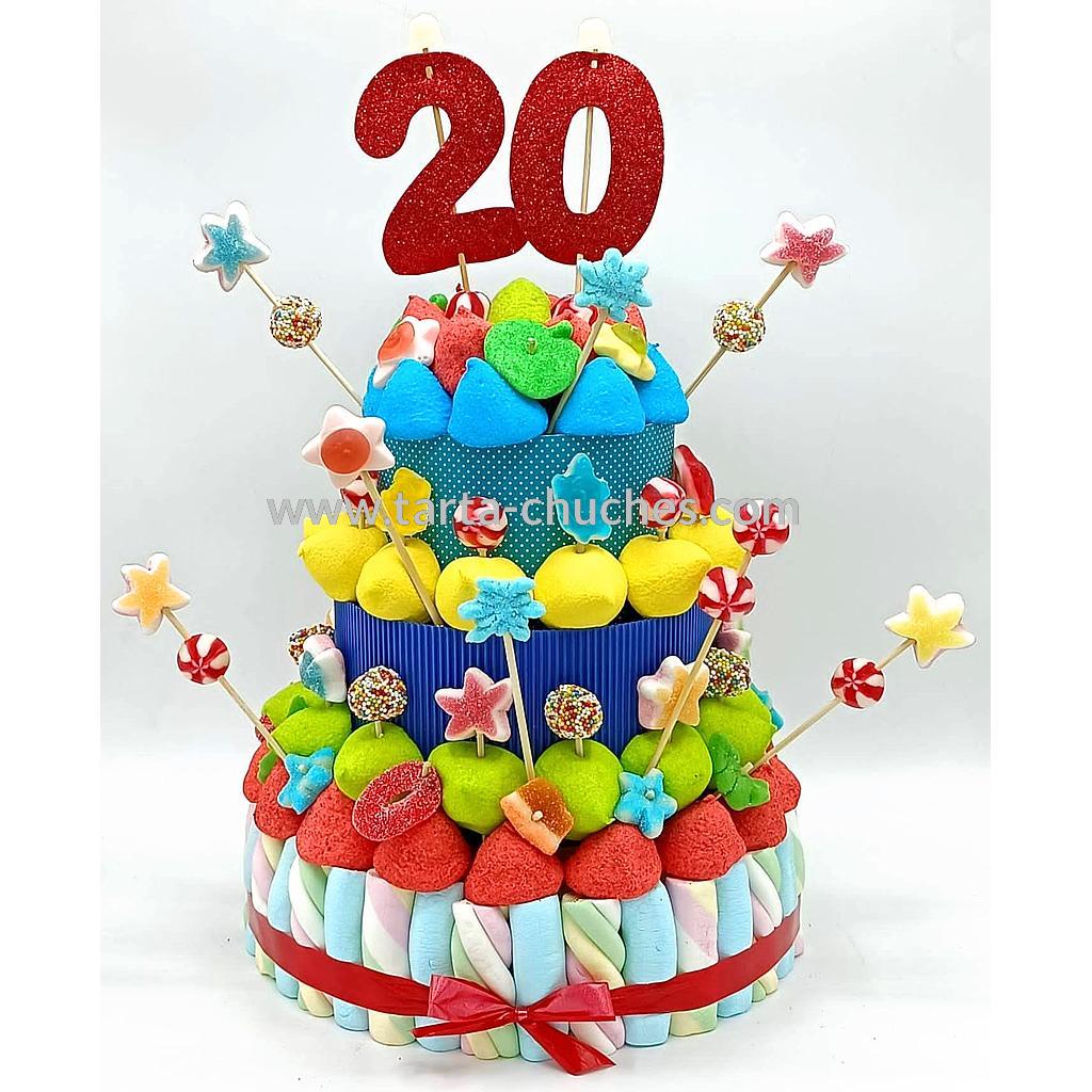 Tarta Chuches Grande 20 a 29 años Multicolor (Abrir para seleccionar año) |  TARTAS CHUCHES