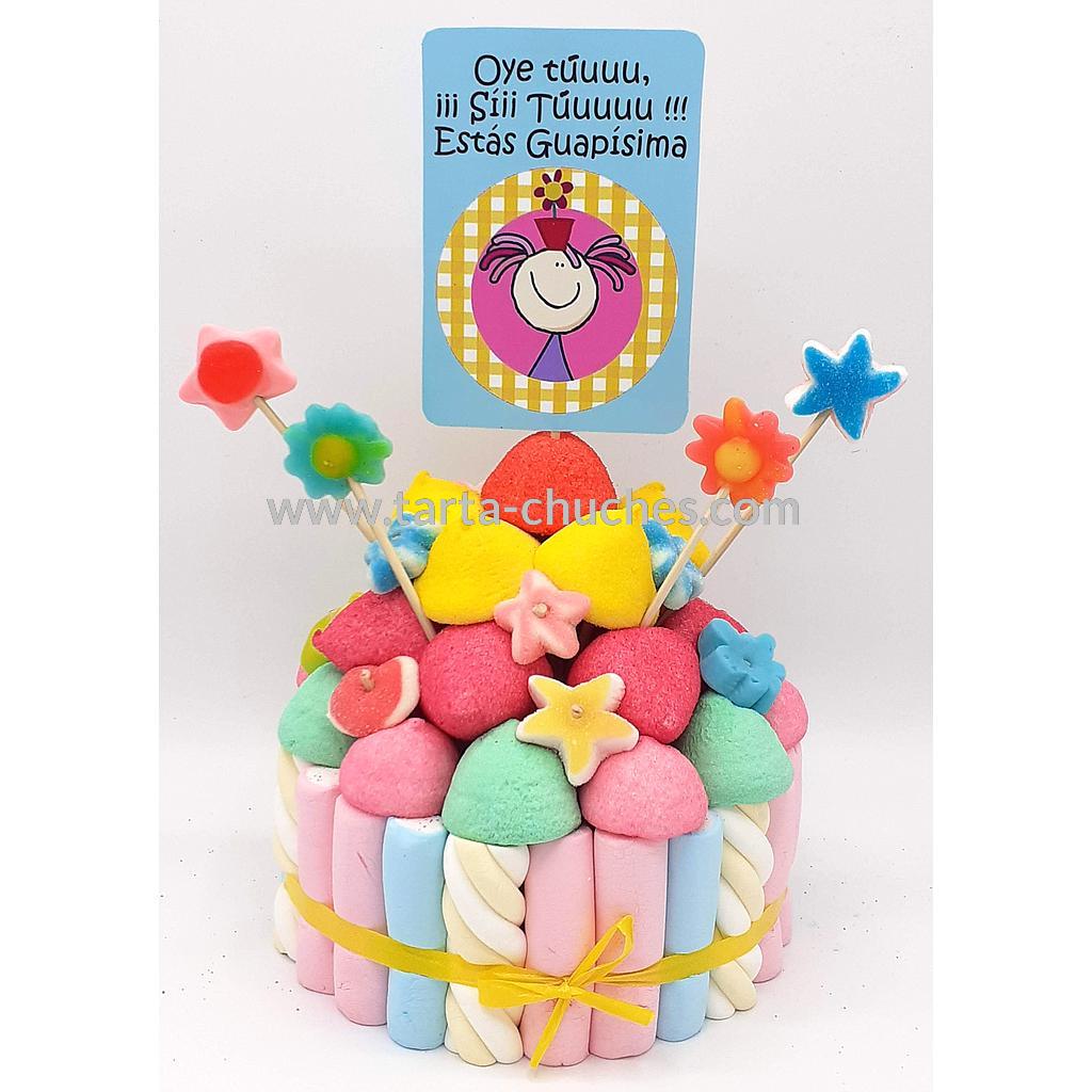 Tarta Chuches Pequeña "Oye tu. Si tu. Estas guapisima" Azul