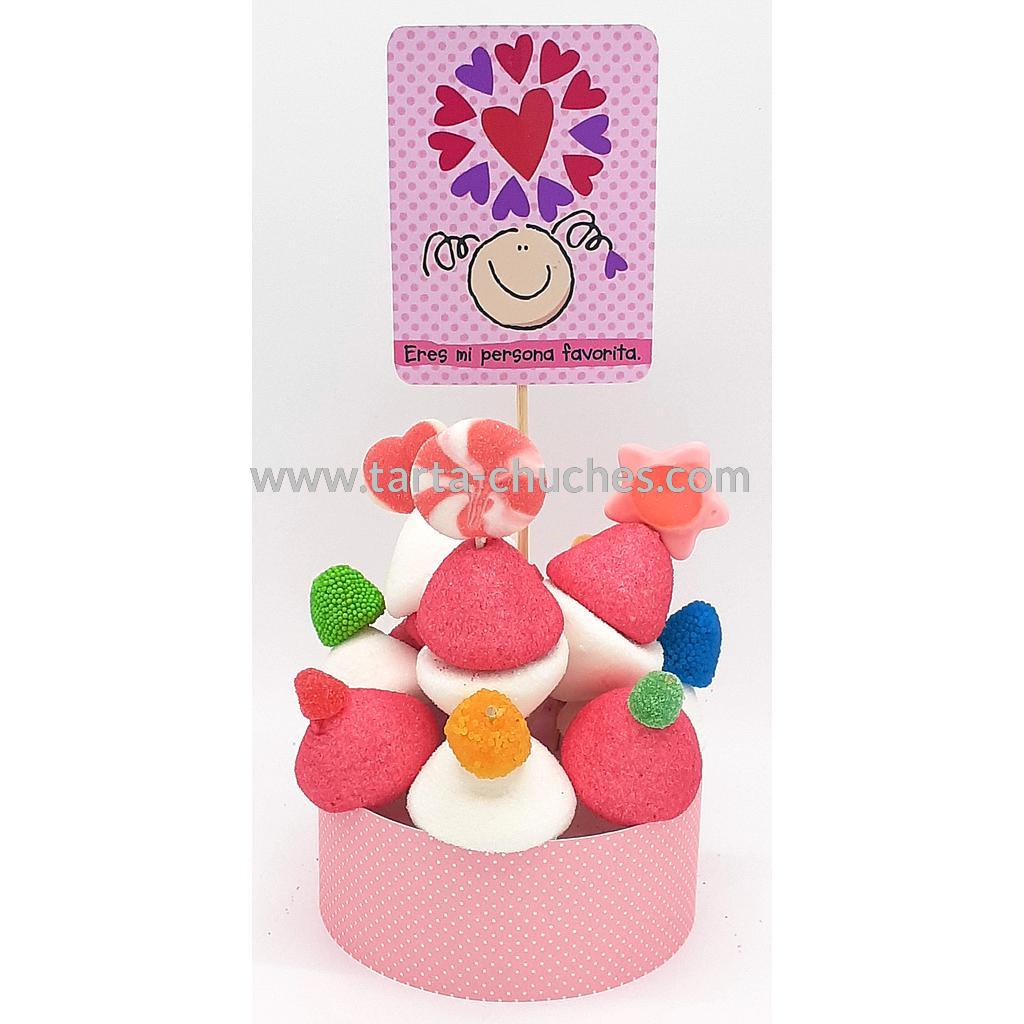 Tarta Chuches Mini Alta "Eres mi persona favorita" Rosa-Rosa