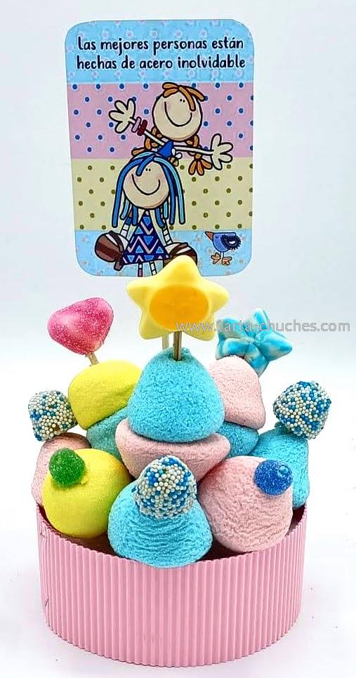 Tarta Chuches Mini Alta "Las mejores personas..." Azul-Azul