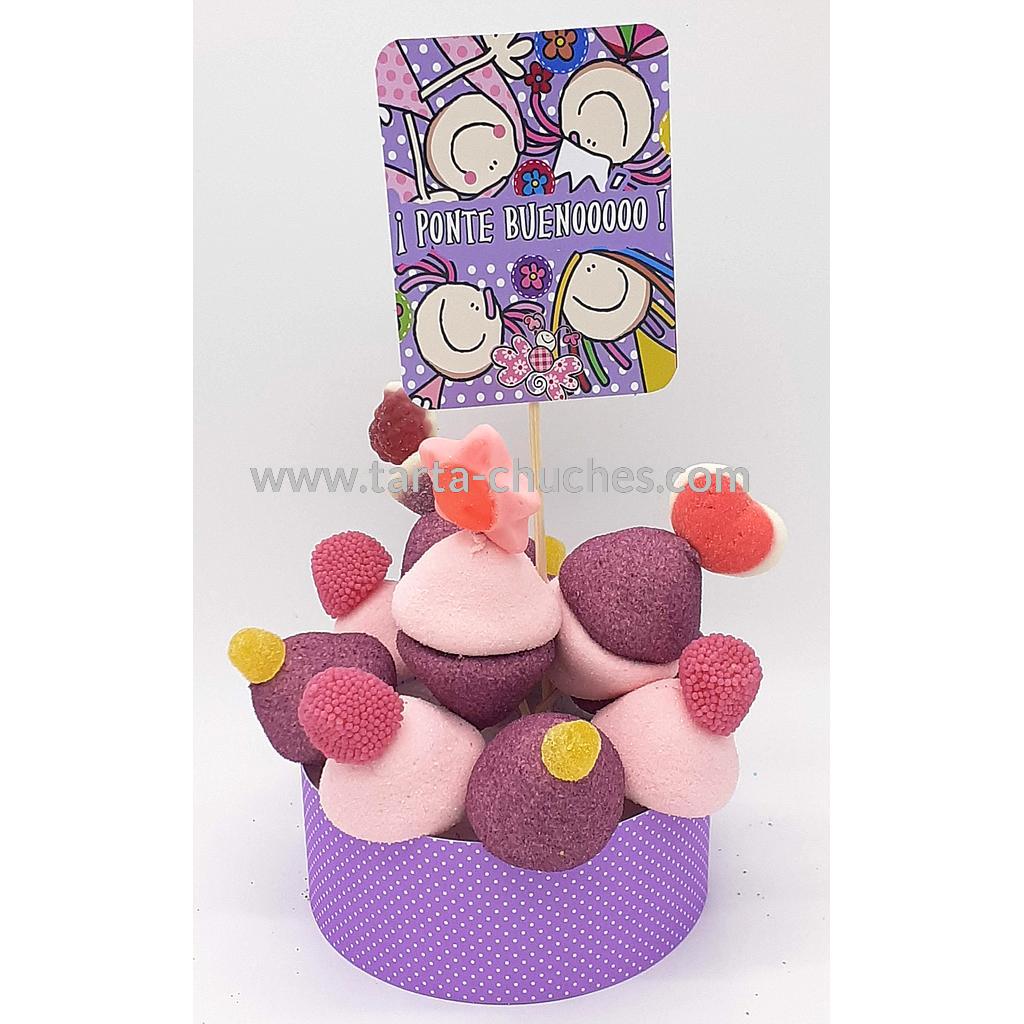 Tarta Chuches Mini Alta "Ponte bueno" Morado-Morado