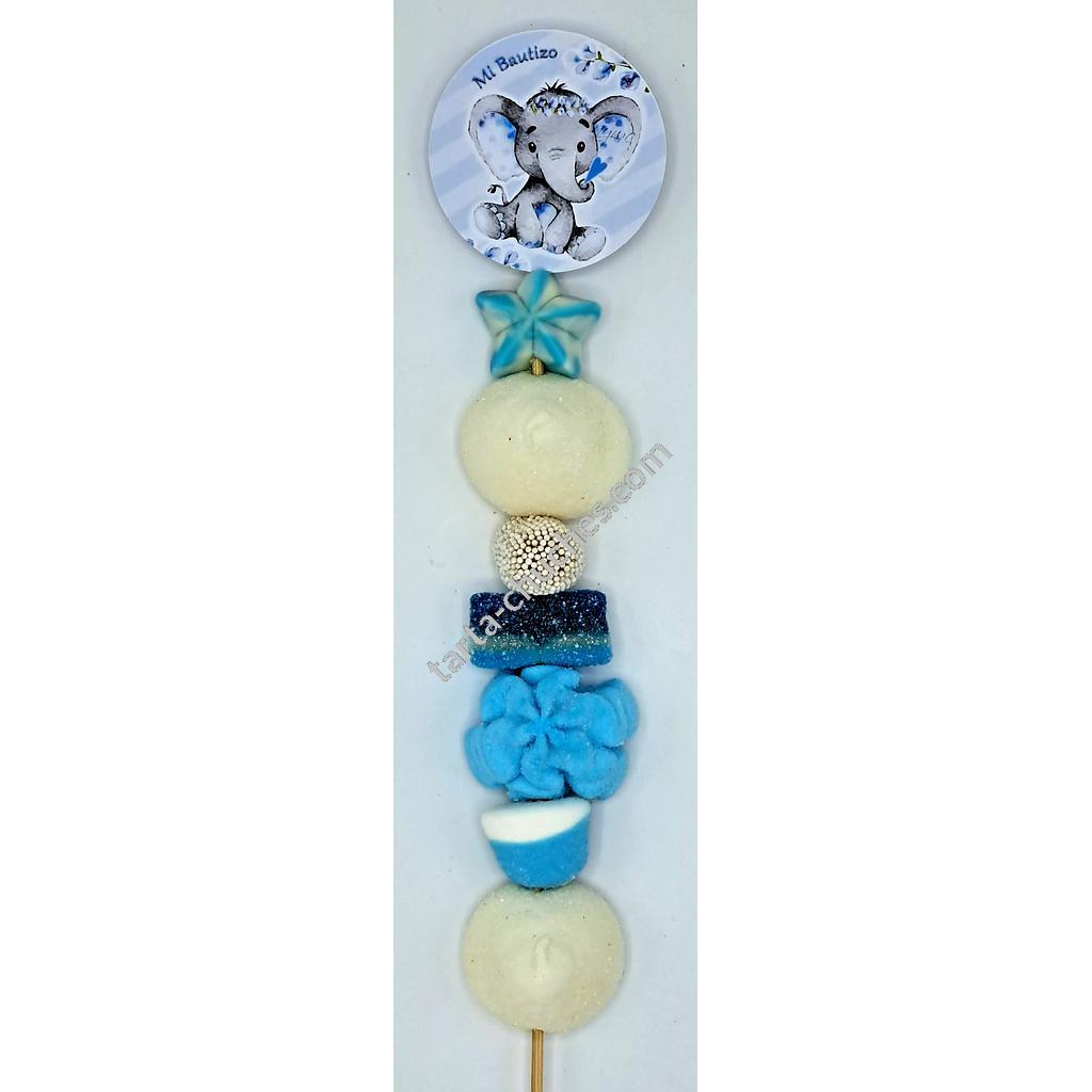 Brocheta Chuches Bautizo Elefante Azul