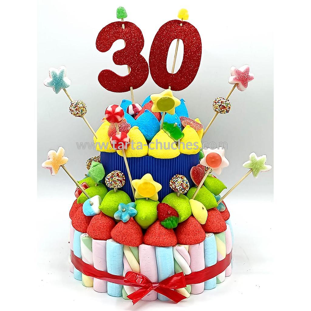 Tarta Chuches Mediana Multicolor 30 a 39 años (Abrir para seleccionar año)