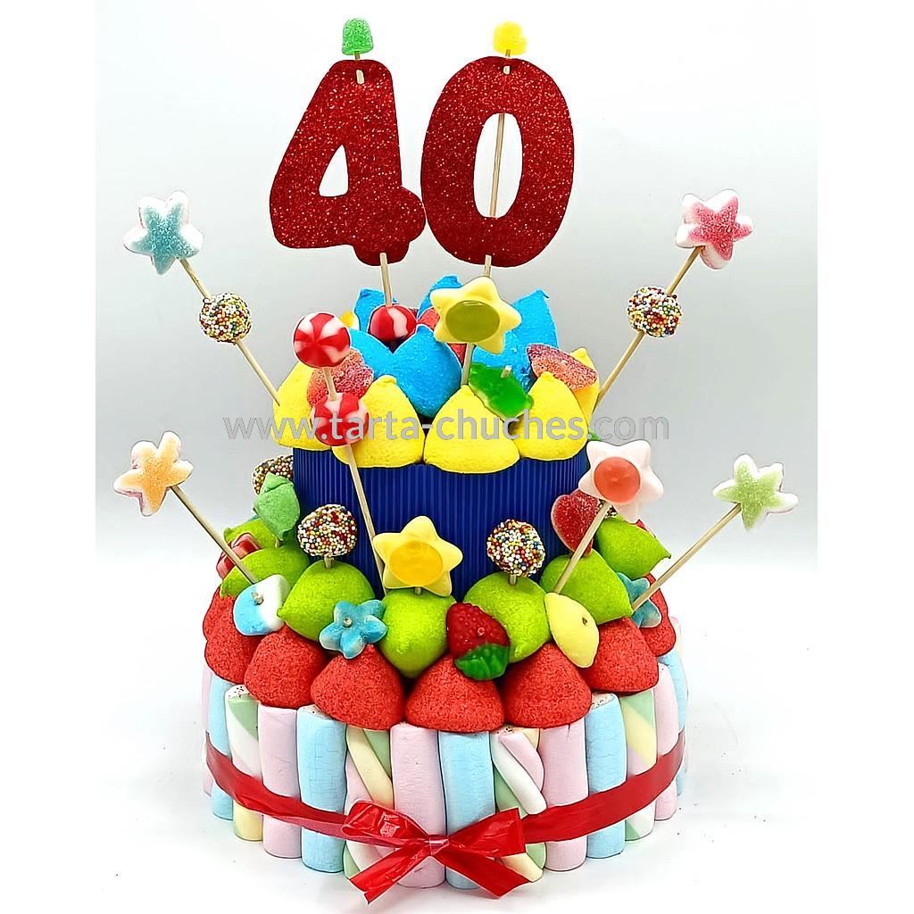 Tarta Chuches Mediana Multicolor 40 a 49 años (Abrir para seleccionar año)