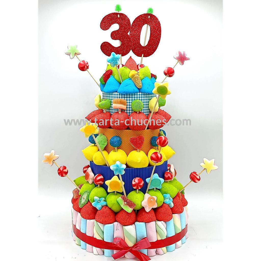 Tarta Chuches Extra Grande 30 a 39 años Multicolor (Abrir para seleccionar año)