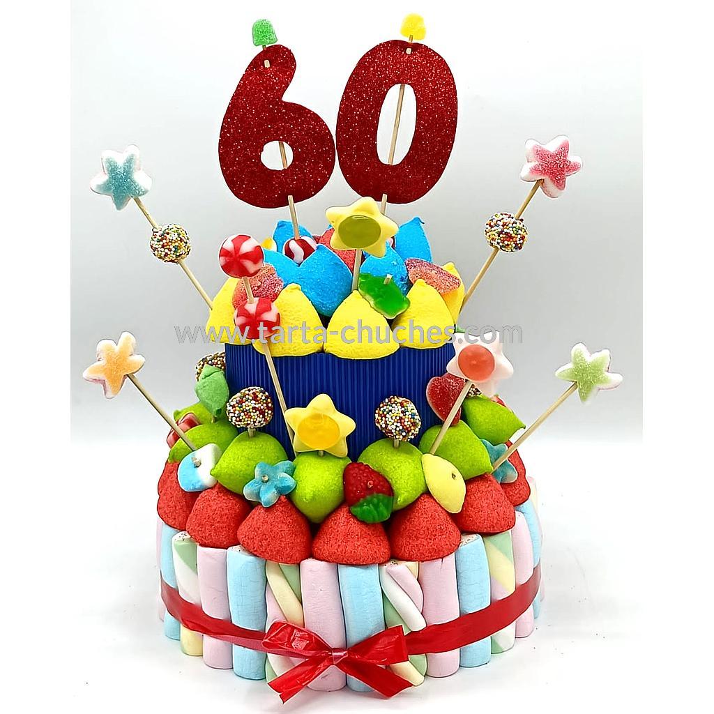 Tarta Chuches Mediana Multicolor 60 a 69 años (Abrir para seleccionar año)