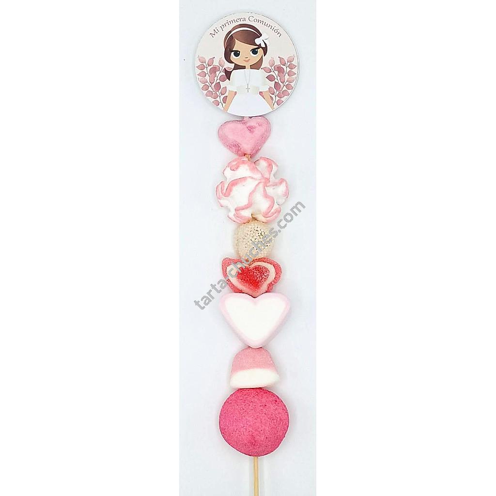 Brocheta Chuches Comunion Niña Hojas