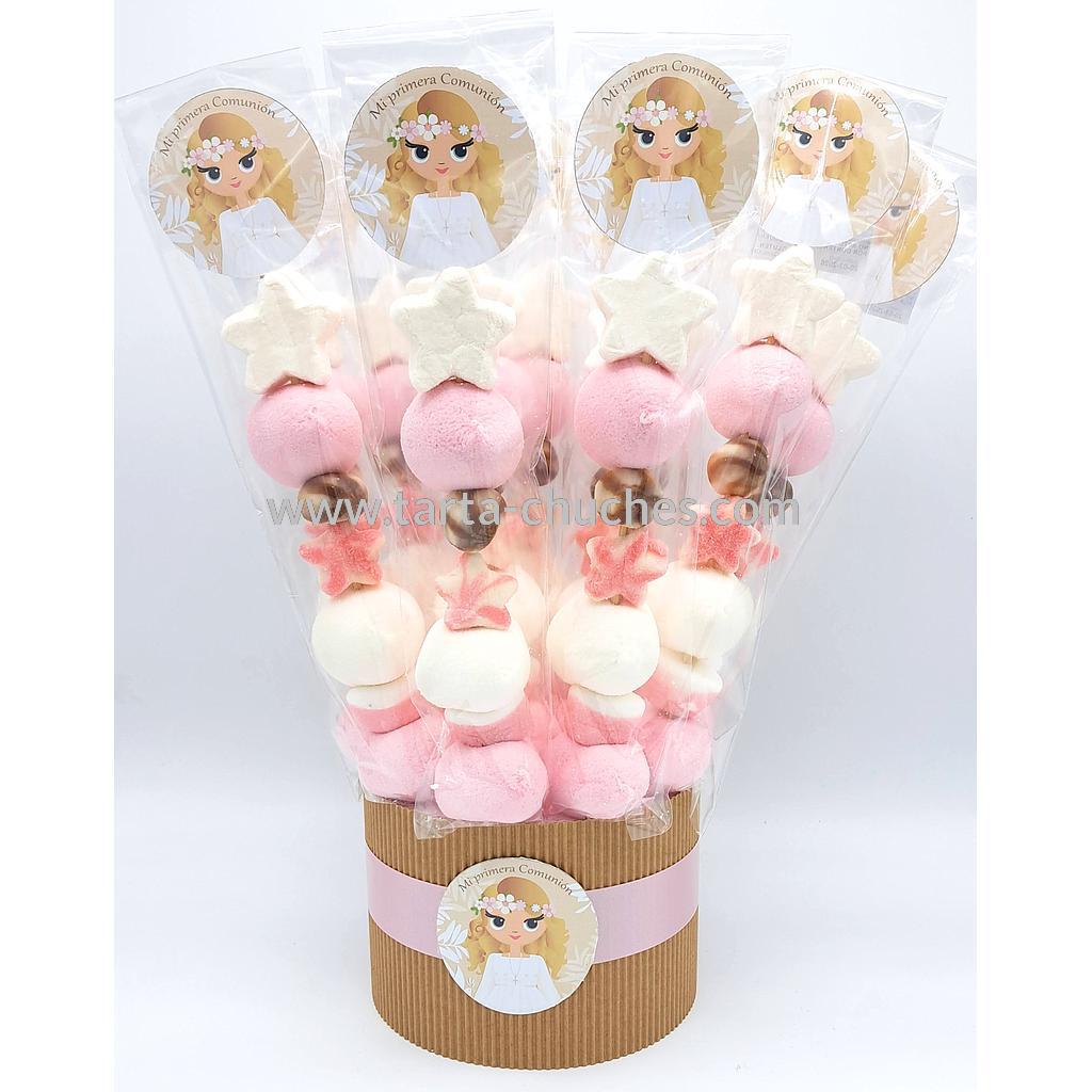 Cubo 12 Brochetas Chuches Comunion Niña Clasica Rubia