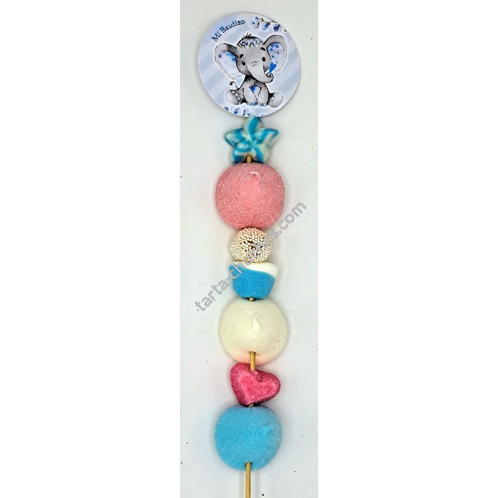 Brocheta Chuches Bautizo Elefante Azul (Rosa)