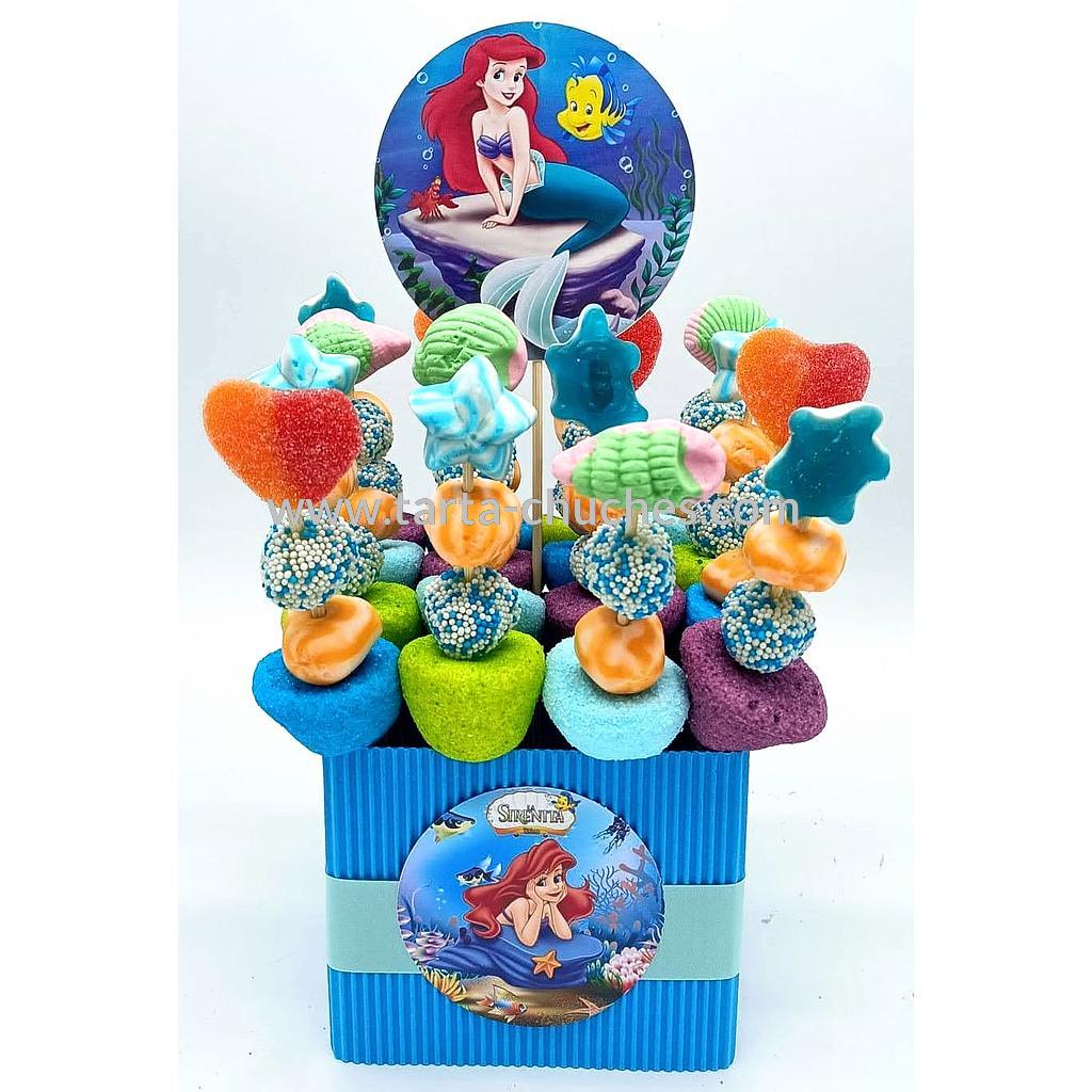 Centro 16 Mini Brochetas Chuches Sirenita Ariel
