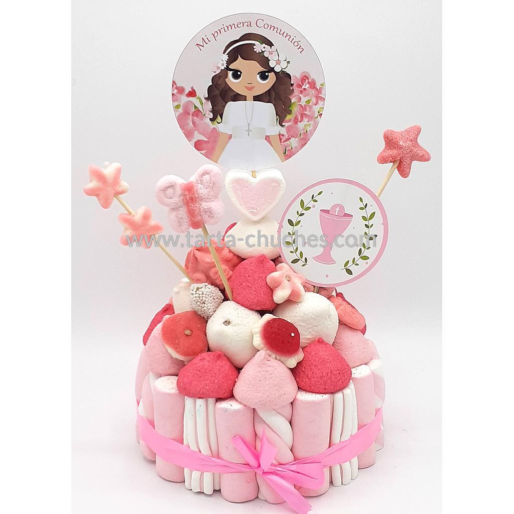 Tarta Chuches Pequeña Comunion Niña Clasica Flores