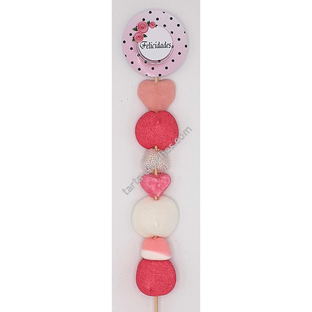 Brocheta Chuches &quot;Felicidades&quot; Rosa-Negro