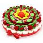 Tarta Chuches Plana Grande Rojo-Verde