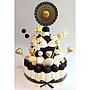 Tarta Chuches Mediana Mandala "Felicidades" Negro-Dorado